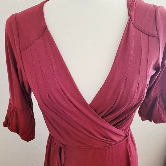 Karen Alexander Vintage wrap dress with ruffles, size S , Red Made in USA A10 - Picture 9 of 11